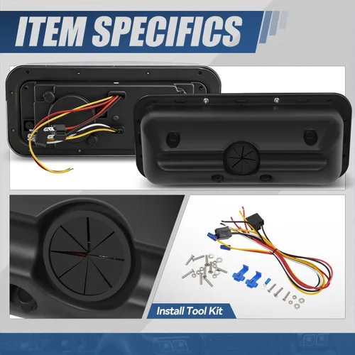 Miniatura 8 de Auto Dynasty Luces LED DRL para faros delanteros de doble proyector, compatibles con Peterbilt 365 Western Star Kenworth 1981-1991, par negro