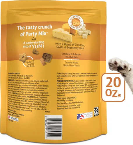 Miniatura 6 de Purina Friskies - Golosinas para gatos, mezcla para fiestas, Cheezy Craze Crunch, bolsa de 20 onzas