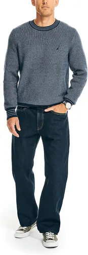 Miniatura 4 de Nautica Pantalones de mezclilla para hombre, de ajuste holgado, con 5 bolsillos