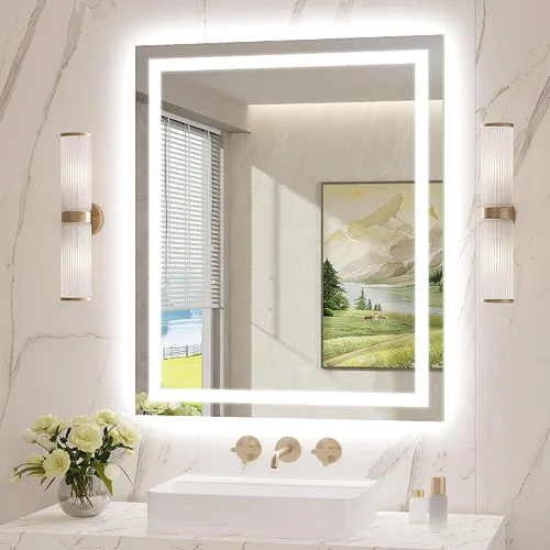 Miniatura 21 de Espejo LED para baño de 20 x 28 pulgadas, espejos de tocador de baño iluminados con luces, espejo antivaho más brillante con iluminación frontal