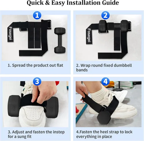 Miniatura 6 de Accesorio de Pie para Mancuerna para Entrenamiento de Piernas, Correas de Accesorio para Mancuerna Pie de Mono de Extensión para Entrenador de Negro