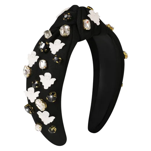 Miniatura 26 de Diademas de fantasma de Halloween para mujer, diadema de araña espeluznante con cuentas de diamantes de imitación de cristal, accesorios