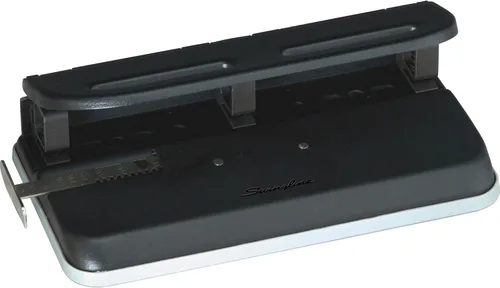 Miniatura 4 de Swingline Perforadora de 2 a 7 agujeros, semiajustable, perforadora de agujeros resistente, fácil al tacto, capacidad de perforación de 24 hojas