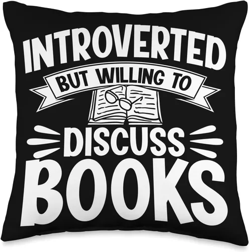Miniatura 4 de Introverted But Willing To Discuss Books Quiet Introvert Throw Pillow