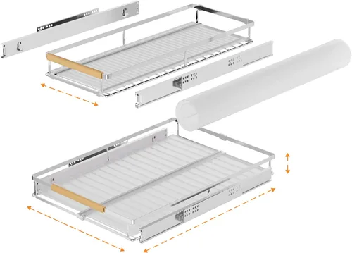 Miniatura 6 de SANNO Organizador de gabinete extraíble, estante deslizante de cocina debajo del fregadero, estantes de cajón ampliables con cajones deslizantes