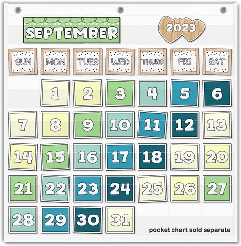 Miniatura 2 de EAMAY Calendario mensual de bolsillo para el aula para tarjetas de 2.75 * 2.75, suministros de escuela en casa y artículos imprescindibles