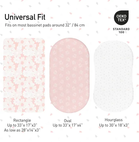 Miniatura 5 de Gllquen Baby Paquete de 3 sábanas de muselina para moisés, transpirable, elástica, acogedora, de algodón, para bebé, niño y niña, apta para sábanas