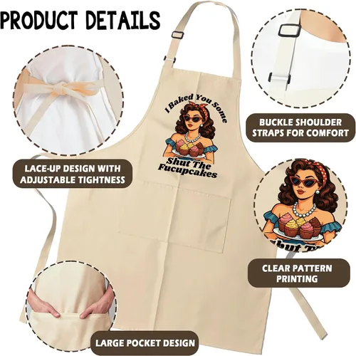 Miniatura 2 de Delantales divertidos para mujeres - Regalo de repostería para mujeres, regalos de Navidad, día de la madre y cumpleaños, perfectos para cocinar
