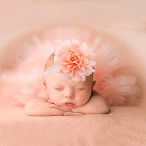 Miniatura 3 de Conjunto de accesorios para fotos para niñas recién nacidas, accesorios de fotografía para recién nacidos, falda tutú rosa y alas de ángel