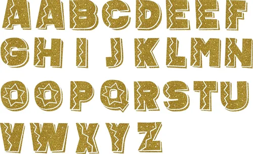 Miniatura 5 de SEC Apparel Letras mexicanas termoadhesivas de 2 pulgadas, negro, azul, gris, blanco, verde, naranja, rosa, oro, rojo, amarillo, plata, oro con Oro