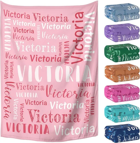 Miniatura 11 de Manta personalizada con nombre, mantas y mantas personalizadas para niños, bebés y adultos, manta con nombre personalizada para mujeres, hombres