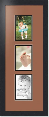 Miniatura 251 de ArtToFrames Marco de fotos tipo collage con estera doble con 3 aberturas de 5x7 y marco negro satinado Uva