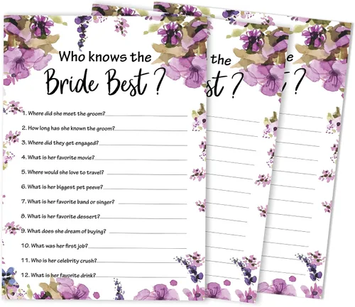Miniatura 15 de Paquete de 50 tarjetas florales de Whats On Your Phone Bridal Shower Juego de despedida de soltera