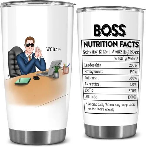 Miniatura 15 de BECHUSKY Regalos Personalizados para Contadores para Jefes, Mujeres y Hombres - Taza Termo Personalizada con Nombre de Hoja de Cálculo - Regalos