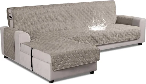 Miniatura 28 de VANSOFY Fundas de Sofá Seccional Mejoradas 100% Impermeables en Forma de L Funda Reversible para Chaise Lounge Funda Protectora de Sofá Seccional