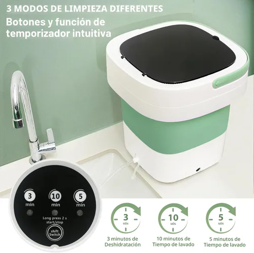 Miniatura 3 de 20L Portable Washing Machine, Foldable Mini Washer with Spin Dryer, 3 Wash Modes for Baby Clothes, Underwear, Travel, RV, Dorm & Apartment
