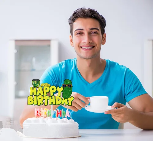 Miniatura 3 de Encantadores pepinos en escabeche de cumpleaños para niños y adultos, decoración divertida de dibujos animados de pepino, pepino, suministros