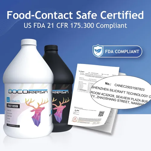 Miniatura 6 de Kit de resina epoxi de 1 galón compatible con la FDA, certificado MSDS, resina epoxi segura para alimentos y no tóxica para manualidades