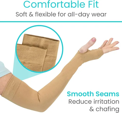 Miniatura 3 de Vive (2 pares) protectores de brazo para piel fina y moretones - Protectores de manga de brazo Geri para ancianos, hombres y mujeres
