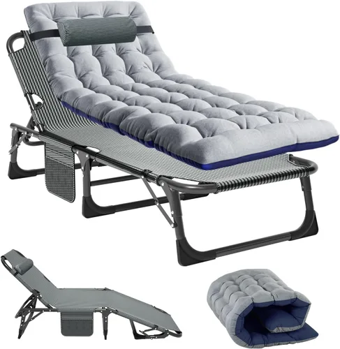 Miniatura 13 de NAIZEA Sillas plegables portátiles, cuna reclinable, perfectas para piscina, playa, patio, camping