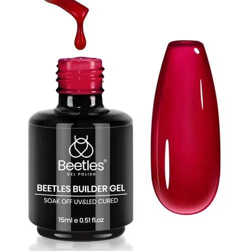 Miniatura 20 de Beetles Gel de uñas en gel de construcción 15ML, Gel fortalecedor de construcción 7 en 1, gel de uñas de extensión de uñas rosa nude translúcido