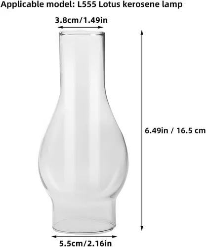 Miniatura 2 de OSALADI Lámpara de aceite de repuesto para chimenea, pantalla de vidrio transparente, 6.49 x 2.08 x 1.41 pulgadas, globo vintage de queroseno