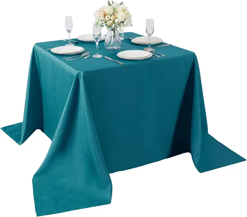 Miniatura 73 de Cupuamon - Mantel rectangular de 60 x 84 pulgadas, tela de poliéster lavable para decoración de bodas, fiestas, cenas y banquetes