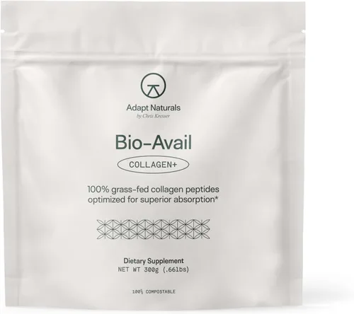 Adapt Naturals by Chris KRESSER Bio-Avail Collagen+, péptidos de colágeno alimentados con pasto, optimizados para una absorción superior,
