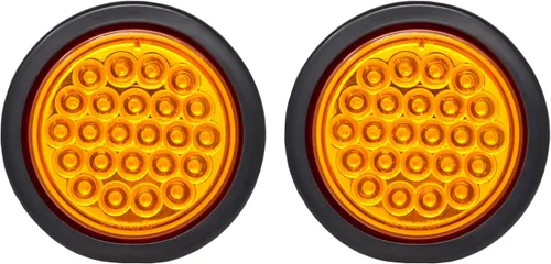 Miniatura 5 de All Star Truck Parts ] Kit de luces redondas de 4 pulgadas para remolque de marcha atrás/de respaldo/cola de 24 LED, color blanco, con enchufe y LED