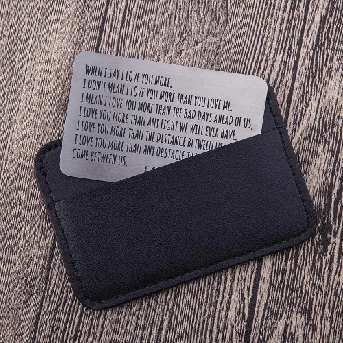 Miniatura 5 de Tarjeta de inserción de cartera, regalos para hombres, esposo, de esposa, novia, novio, regalos de cumpleaños, mini nota de amor, regalo de San
