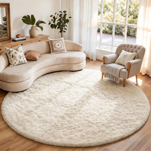 Miniatura 46 de Ophanie Alfombra Verde de Césped, Alfombras de Área para Dormitorio, Alfombra Shag Esponjosa de 4x6 pies, Suave Peluda Afelpada Linda para Niños 7