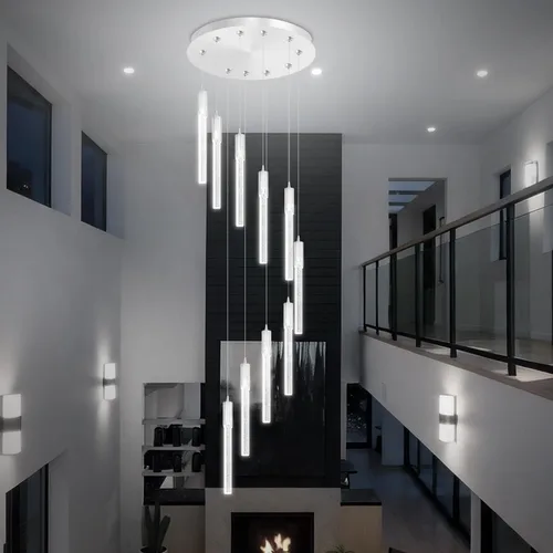 Miniatura 10 de Flashing God Luces colgantes negras modernas LED para isla de cocina, mini luz colgante de cristal con luz LED regulable de cristal de burbujas