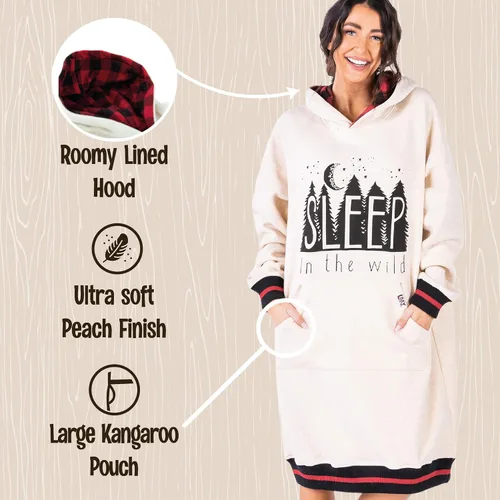 Miniatura 59 de Lazy One Sudadera con capucha de gran tamaño, ropa de dormir cómoda, vestido de suéter para mujer