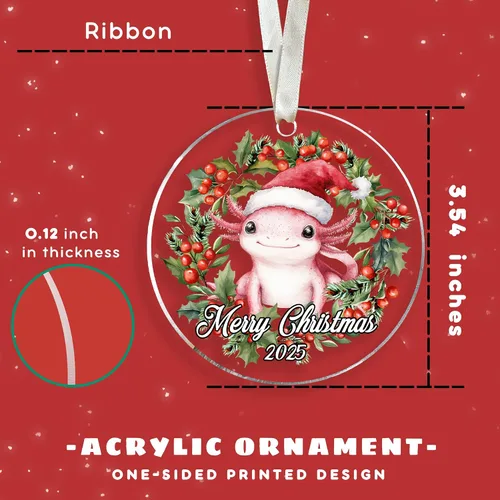 Miniatura 2 de KatAndNat Adorno de Axolotl - Adornos de Navidad de Axolotl, Adornos de Anfibios para Árbol de Navidad - Regalos Lindos de Axolotl para Niñas, Niños