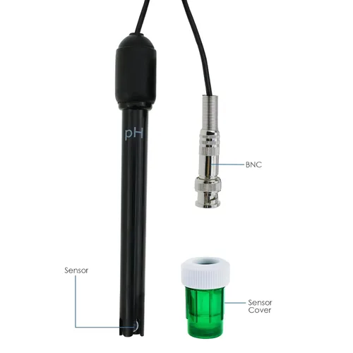 Miniatura 7 de Sonda de electrodo de pH 0-14, medidor de pH con conector BNC de repuesto y sensor de cable de 118.1 in para controlador de monitor de pH, kit