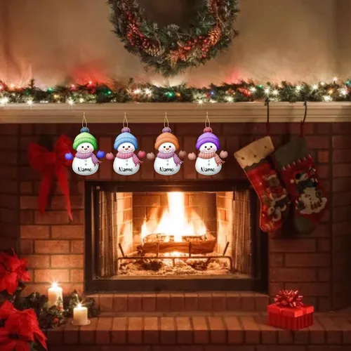 Miniatura 6 de 7 adornos de Navidad personalizados con nombre personalizado muñeco de nieve para árbol de Navidad, decoraciones colgantes regalos personalizados