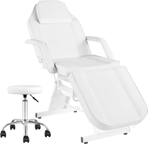 Miniatura 10 de Silla facial de masaje de 73 pulgadas, silla de tatuaje ajustable para artista con taburete, cama facial para spa, belleza, esteticista, gris