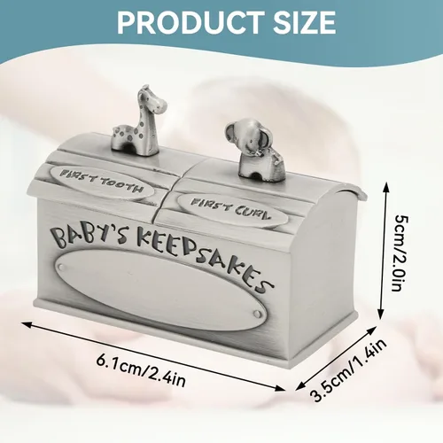 Miniatura 6 de Caja de recuerdos para bebé, diseño de dibujos animados, cajas de recuerdo con tapas, caja de dientes de bebé, para niños, primer rizo y dientes