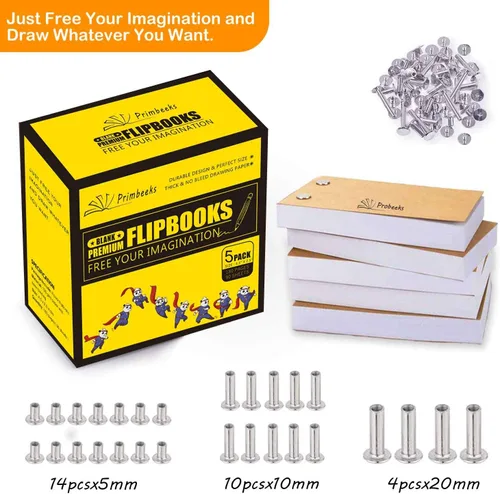 Miniatura 6 de PRIMBEEKS Papel Premium en Blanco para Libros Abatables con Agujeros, 280 Hojas (560 Páginas) Libros Abatables Sin Sangría - Funciona