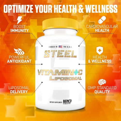 Miniatura 3 de Steel Supplements Vitamina C liposomal Inmunidad, antioxidante, salud cardiovascular 1000 mg de vitamina C, tecnología de ciclosoma 120