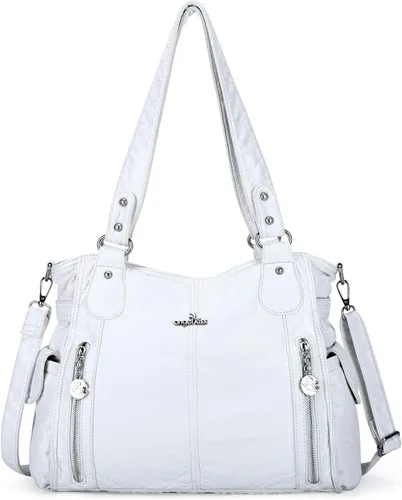 Miniatura 25 de Angel Kiss Bolsos para mujer con tiras en la parte superior, bolso estilo Hobo, bolsas de hombro espaciosas y casuales, cartera estilo Tote de PU