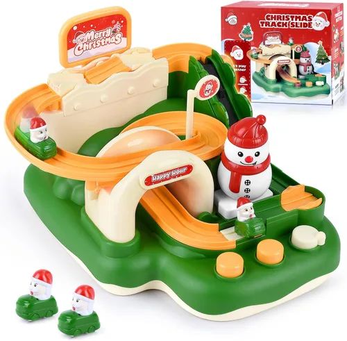 Regalo de Navidad para Niño y Niña de 3 Años - Pista de Carreras de Autos Magnética para Niños Pequeños, Juguetes Educativos Stem para Nietos,