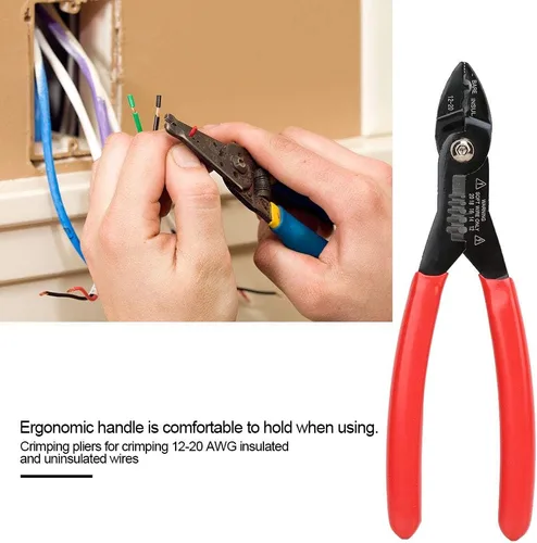 Miniatura 3 de Pelacables, 4 en 1 multipropósito 12-20 AWG electricistas alicates empalmador de alambre pelacables, herramienta profesional de crimpado de cables