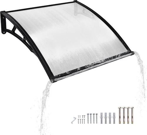 Yescom Toldo para Puerta y Ventana de 40"x40" de Una Pieza Completa de Policarbonato Anti-UV30+ Cubierta para Puerta Delantera Exterior Protección