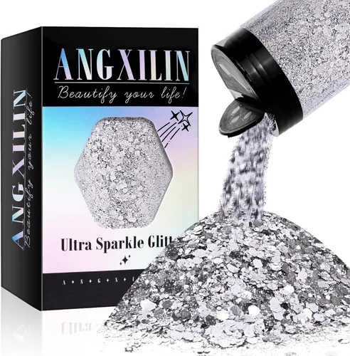 Miniatura 8 de Purpurina artesanal mixta holográfica gruesa y fina, 190g/6.7oz a granel, lentejuelas láser para arte de uñas, cara y cuerpo, para hacer joyas
