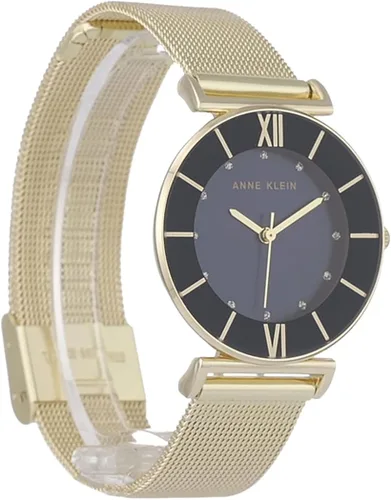 Miniatura 3 de Anne Klein Reloj pulsera de malla acentuada con purpurina para mujer