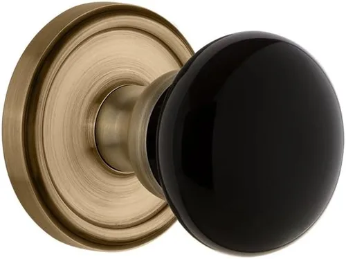 Grandeur Hardware 852534 Georgetown Roseta con perilla Coventry, tamaño del respaldo: 2.75 pulgadas, latón vintage Vintage Brass