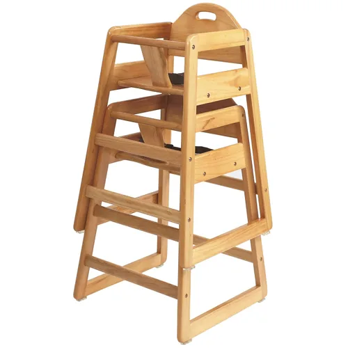 Miniatura 2 de Silla alta de madera para bebés y niños pequeños, silla alta apilable estilo restaurante, con madera maciza de grado comercial para mesa de comedor