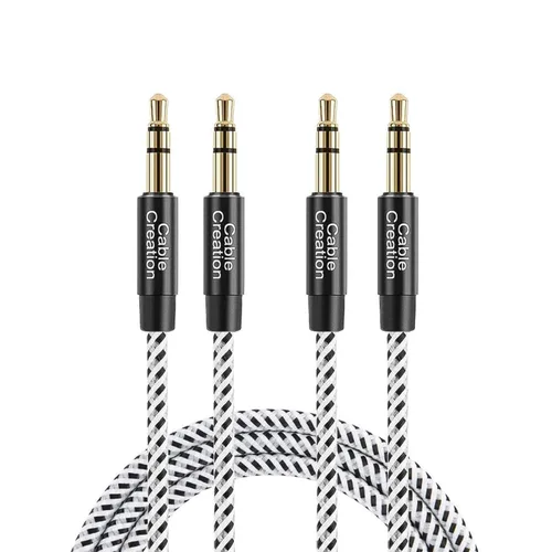 Miniatura 9 de CableCreation Cable auxiliar de 3.5mm (3 pies/1 m), cable de audio de 3.5mm, cable auxiliar trenzado de sonido Hi-Fi de 1/8 para estéreo de coche