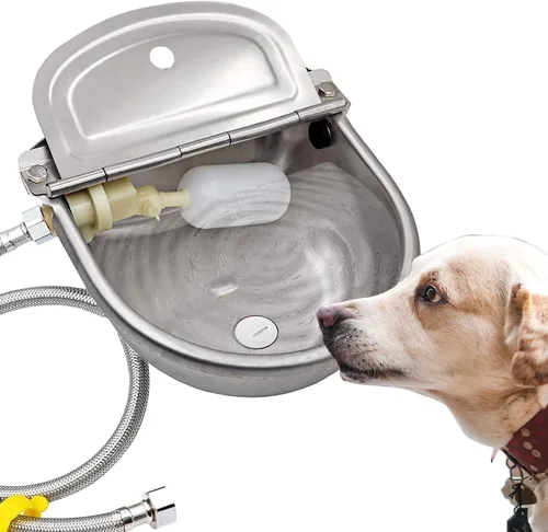 Miniatura 8 de Dispensador automático de cuencos de agua para perros, comedero de agua de acero inoxidable para aves de corral y ganado pequeño